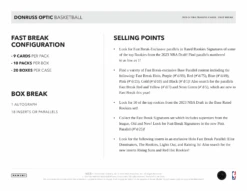 Panini - 2023/24 Donruss Optic Fast Break Basketball (NBA) - Hobby Box(Panini 2023 24 Donruss Optic Fast Break Basketball Nba Hobby Box) -The Card Vault Store 2023 24 Donruss Optic Fast Break NBA Basketball Cards Sell Sheet 5