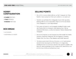 Panini - 2023/24 One And One Basketball (NBA) - Hobby Box(Panini 2023 24 One And One Basketball Nba Hobby Box) -The Card Vault Store 2023 24 Panini One and One NBA Basketball Cards Sell Sheet 6