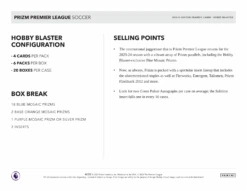 Panini - 2023/24 Prizm Premier League Football (Soccer) - Hobby Blaster Box(Panini 2023 24 Prizm Premier League Football Soccer Hobby Blaster Box) 9 Panini - 2023/24 Prizm Premier League Football (Soccer) - Hobby Blaster Box(Panini 2023 24 Prizm Premier League Football Soccer Hobby Blaster Box) -The Card Vault Store 2023 24 Panini Prizm English Premier League Soccer Cards HOBBY BLASTER Sell Sheet 4