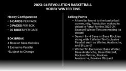 Panini - 2023/24 Revolution Basketball (NBA) - Winter Tin(Panini 2023 24 Revolution Basketball Nba Winter Tin) 7 Panini - 2023/24 Revolution Basketball (NBA) - Winter Tin(Panini 2023 24 Revolution Basketball Nba Winter Tin) -The Card Vault Store 2023 24 Panini Revolution NBA Basketball Cards Hobby Winter Tins 3