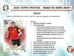Topps - 2023 Road To Euros 2024 Pristine Football (Soccer) - Hobby Box(Topps 2023 Road To Euros 2024 Pristine Football Soccer Hobby Box) -The Card Vault Store 2023 Topps Pristine Road to Euros Soccer Cards Sell Sheet Page 2 scaled 1