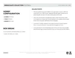 Panini - 2024 Immaculate American Football (NFL) - Hobby Box(Panini 2024 Immaculate American Football Nfl Hobby Box) -The Card Vault Store 2024 Panini Immaculate NFL Football Cards Sell Sheet 5