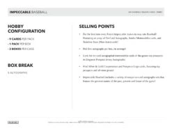 Panini - 2024 Impeccable Baseball (MLB) - Hobby Box(Panini 2024 Impeccable Baseball Mlb Hobby Box) 11 Panini - 2024 Impeccable Baseball (MLB) - Hobby Box(Panini 2024 Impeccable Baseball Mlb Hobby Box) -The Card Vault Store 2024 Panini Impeccable Baseball Cards Sell Sheet 5