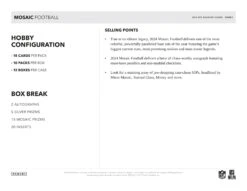 Panini - 2024 Mosaic American Football (NFL) - Hobby Box(Panini 2024 Mosaic American Football Nfl Hobby Box) -The Card Vault Store 2024 Panini Mosaic NFL Football Cards Sell Sheet 5