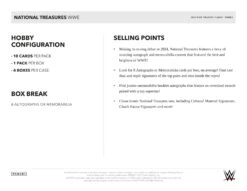 Panini - 2024 National Treasures WWE - Hobby Box(Panini 2024 National Treasures Wwe Hobby Box) 9 Panini - 2024 National Treasures WWE - Hobby Box(Panini 2024 National Treasures Wwe Hobby Box) -The Card Vault Store 2024 Panini National Treasures WWE Trading Cards Sell Sheet 4