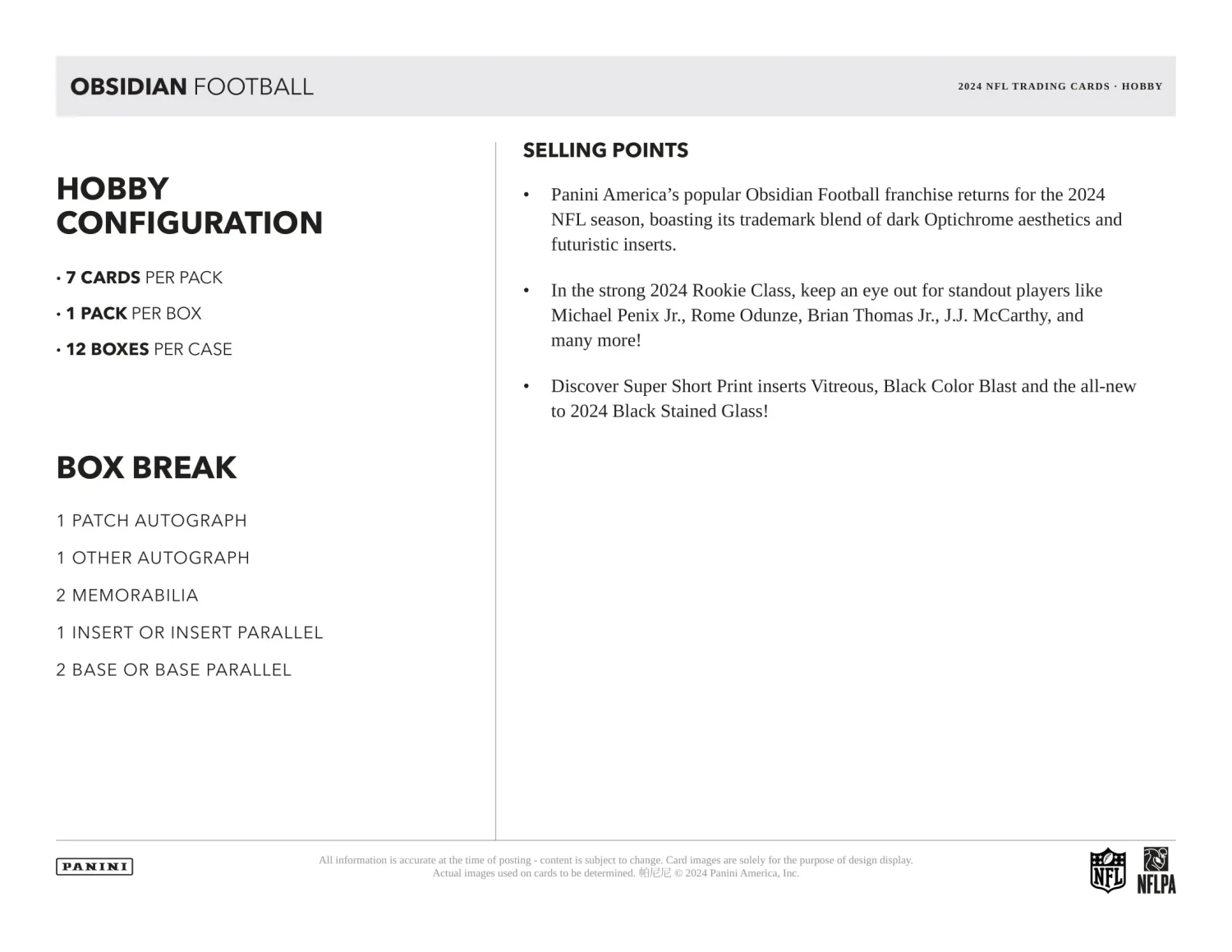 Panini - 2024 Obsidian American Football (NFL) - Hobby Box(Panini 2024 Obsidian American Football Nfl Hobby Box) 5 Panini - 2024 Obsidian American Football (NFL) - Hobby Box(Panini 2024 Obsidian American Football Nfl Hobby Box) - Image 5