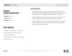 Panini - 2024 Origins American Football (NFL) - Hobby Box(Panini 2024 Origins American Football Nfl Hobby Box) 11 Panini - 2024 Origins American Football (NFL) - Hobby Box(Panini 2024 Origins American Football Nfl Hobby Box) -The Card Vault Store 2024 Panini Origins NFL Football Cards Sell Sheet 5