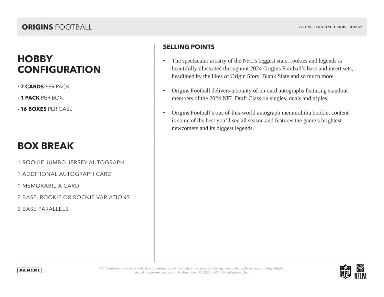 Panini - 2024 Origins American Football (NFL) - Hobby Box(Panini 2024 Origins American Football Nfl Hobby Box) 6 Panini - 2024 Origins American Football (NFL) - Hobby Box(Panini 2024 Origins American Football Nfl Hobby Box) - Image 6