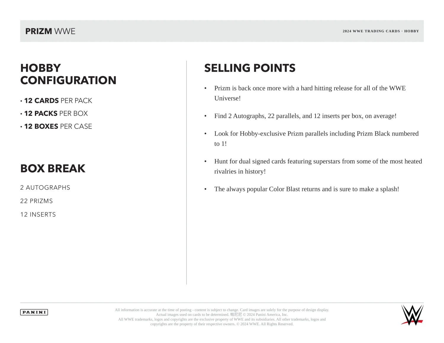 Panini - 2024 Prizm WWE Wrestling - Hobby Box (12 Packs)(Panini 2024 Prizm Wwe Wrestling Hobby Box 12 Packs) 5 Panini - 2024 Prizm WWE Wrestling - Hobby Box (12 Packs)(Panini 2024 Prizm Wwe Wrestling Hobby Box 12 Packs) - Image 5