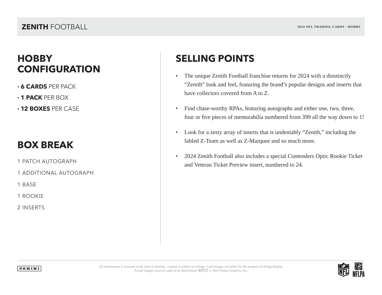 Panini - 2024 Zenith American Football (NFL) - Hobby Box(Panini 2024 Zenith American Football Nfl Hobby Box) 6 Panini - 2024 Zenith American Football (NFL) - Hobby Box(Panini 2024 Zenith American Football Nfl Hobby Box) - Image 6