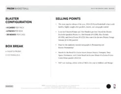 Panini - 2024/25 Prizm Basketball (NBA) - Blaster Box(Panini 2024 25 Prizm Basketball Nba Blaster Box) -The Card Vault Store 24 25 PrizmBK PIS Blaster Sell Sheet 5