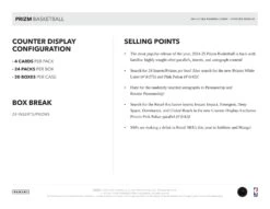 Panini - 2024/25 Prizm Basketball (NBA) - Retail Box(Panini 2024 25 Prizm Basketball Nba Retail Box) -The Card Vault Store 24 25 PrizmBK PIS CounterDisplay Sell Sheet 5