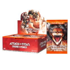 UniVersus CCG - Attack On Titan - Origins Of Power Booster Box (24 Packs)(Universus Ccg Attack On Titan Origins Of Power Booster Box Display) -The Card Vault Store AoT02 Booster Render BoosterBox Hero