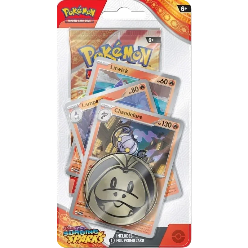 Pokemon TCG - Scarlet & Violet - Surging Sparks - Premium Checklane Blister - Chandelure(Pokemon Tcg Scarlet Violet Surging Sparks Premium Checklane Blister Chandelure) 1 Pokemon TCG - Scarlet & Violet - Surging Sparks - Premium Checklane Blister - Chandelure(Pokemon Tcg Scarlet Violet Surging Sparks Premium Checklane Blister Chandelure)