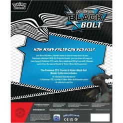 Pokemon TCG - Scarlet & Violet - Black Bolt - Binder Collection (Zekrom)(Pokemon Tcg Scarlet Violet Black Bolt Binder Collection) -The Card Vault Store Pokemon TCG Scarlet Violet Black Bolt Binder Collection Back