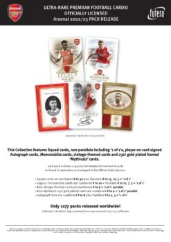Futera - 2022/23 Arsenal Football Club Collection - Pack(Futera 2022 23 Arsenal Football Club Collection Pack)
