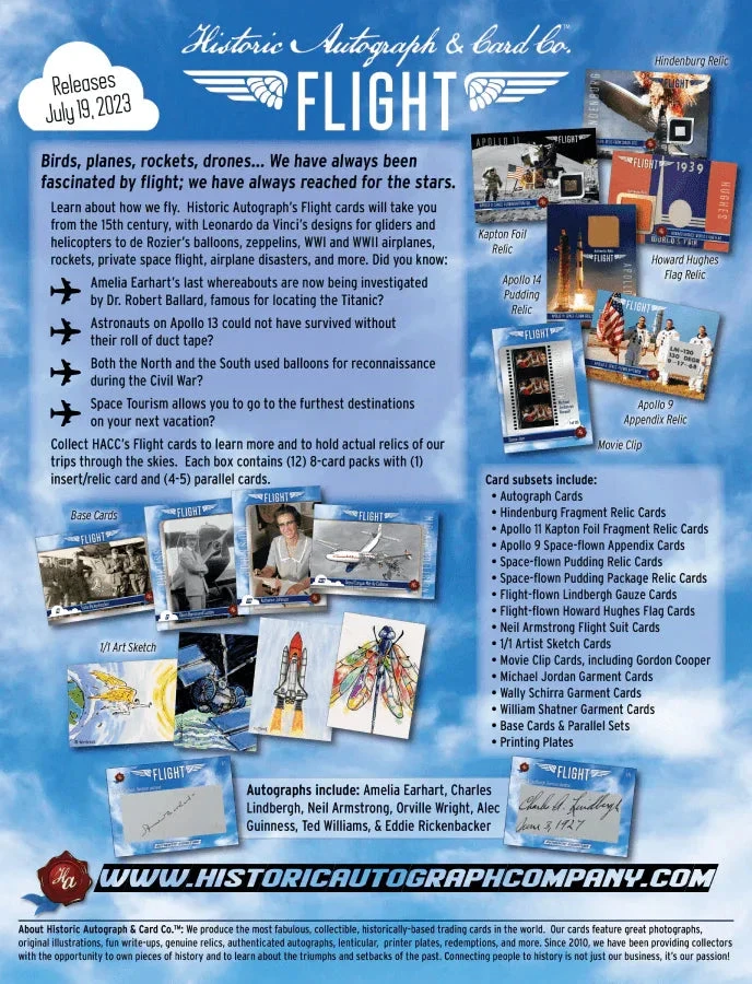 Historic Autograph Company - 2023 Historic Autographs Flight - Hobby Box(Historic Autograph Company 2023 Historic Autographs Flight Hobby Box) 1 Historic Autograph Company - 2023 Historic Autographs Flight - Hobby Box(Historic Autograph Company 2023 Historic Autographs Flight Hobby Box)