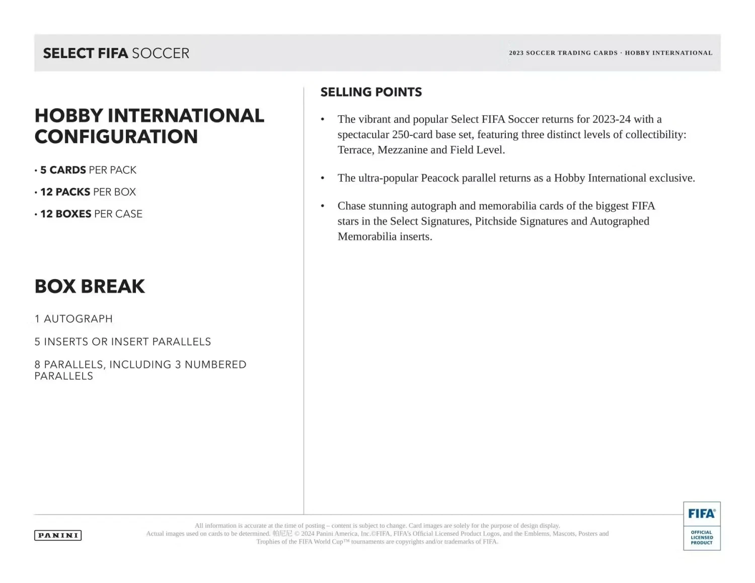 Panini - 2023/24 Select FIFA Football (Soccer) - International Hobby Box(Panini 2023 24 Select Fifa Football Soccer International Hobby Box) 5 Panini - 2023/24 Select FIFA Football (Soccer) - International Hobby Box(Panini 2023 24 Select Fifa Football Soccer International Hobby Box) - Image 5