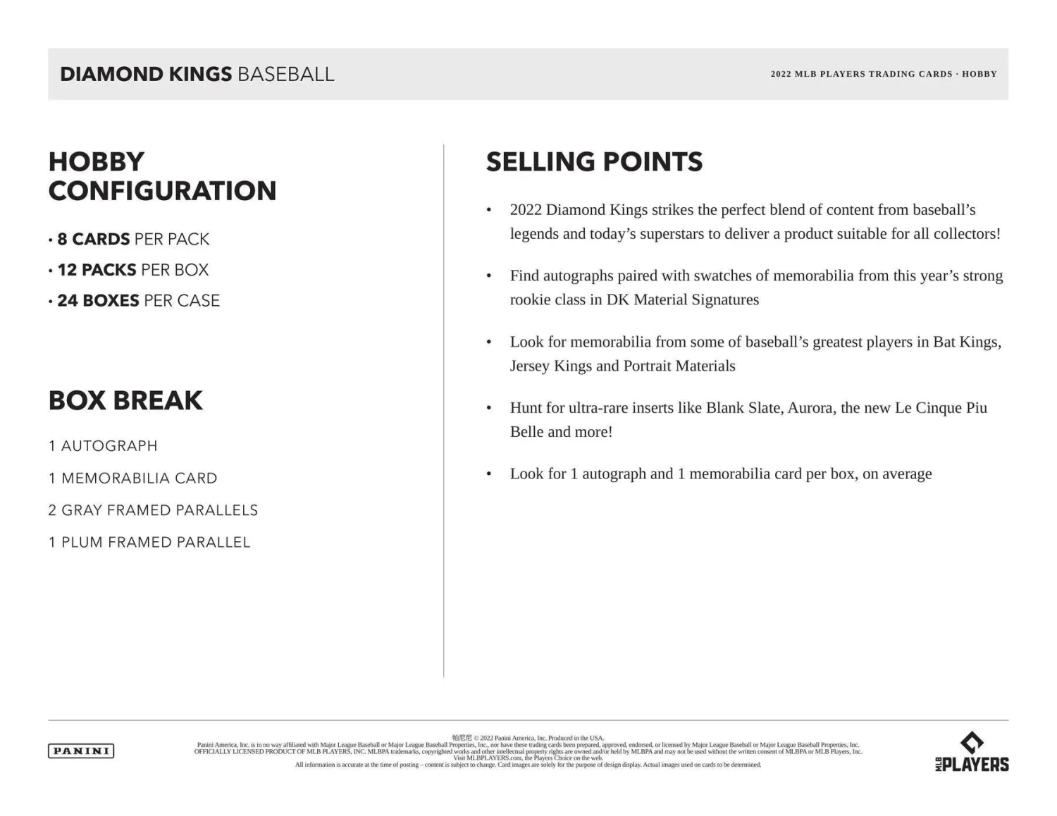 Panini - 2022 Diamond Kings Baseball (MLB) - Hobby Box(Panini 2022 Diamond Kings Baseball Mlb Hobby Box) 4 Panini - 2022 Diamond Kings Baseball (MLB) - Hobby Box(Panini 2022 Diamond Kings Baseball Mlb Hobby Box) - Image 4