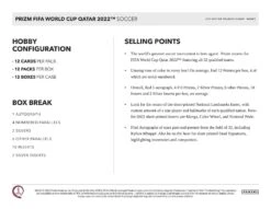 Panini - 2022 FIFA World Cup Prizm Football (Soccer) - Hobby Box (12 Packs)(Panini Fifa World Cup 2022 Prizm Trading Cards Hobby Box 12 Packs) -The Card Vault Store panini 2022 fifa world cup prizm football soccer hobby box 12 packs the card vault 5