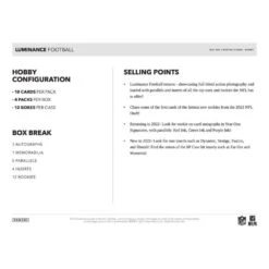 Panini - 2022 Luminance American Football (NFL) - Hobby Box(Panini 2022 Luminance American Football Nfl Hobby Box) -The Card Vault Store panini 2022 luminance american football nfl hobby box the card vault 5