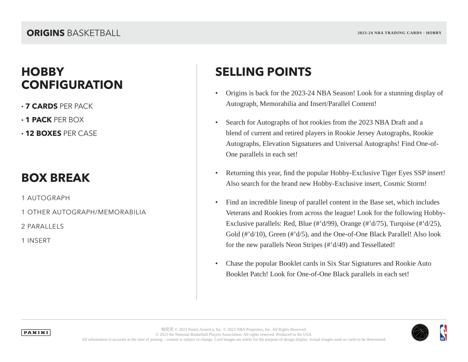 Panini - 2023/24 Origins Basketball (NBA) - Hobby Box(Panini 2023 24 Origins Basketball Nba Hobby Box) 6 Panini - 2023/24 Origins Basketball (NBA) - Hobby Box(Panini 2023 24 Origins Basketball Nba Hobby Box) - Image 6