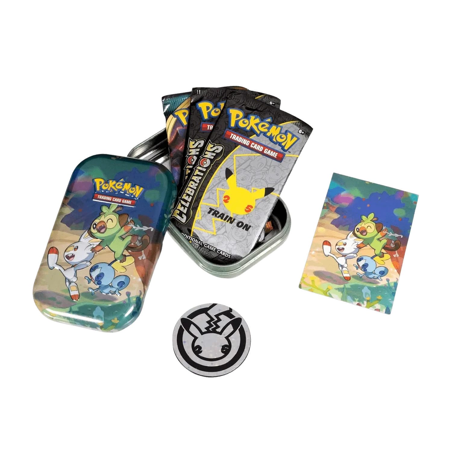 Pokemon TCG: Celebrations Mini Tin - Grookey, Scorbunny & Sobble(Pokemon Tcg Celebrations Mini Tin Grookey Scorbunny Sobble) 2 Pokemon TCG: Celebrations Mini Tin - Grookey, Scorbunny & Sobble(Pokemon Tcg Celebrations Mini Tin Grookey Scorbunny Sobble) - Image 2