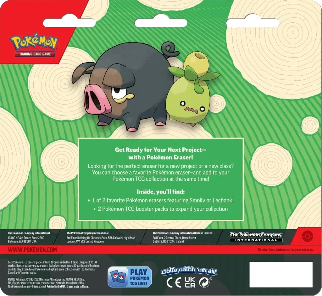 Pokemon TCG - Scarlet & Violet - Back To School Eraser Blister (2023) - Smoliv(Pokemon Tcg Scarlet Violet Back To School Eraser Blister 2023 Smoliv) 2 Pokemon TCG - Scarlet & Violet - Back To School Eraser Blister (2023) - Smoliv(Pokemon Tcg Scarlet Violet Back To School Eraser Blister 2023 Smoliv) - Image 2