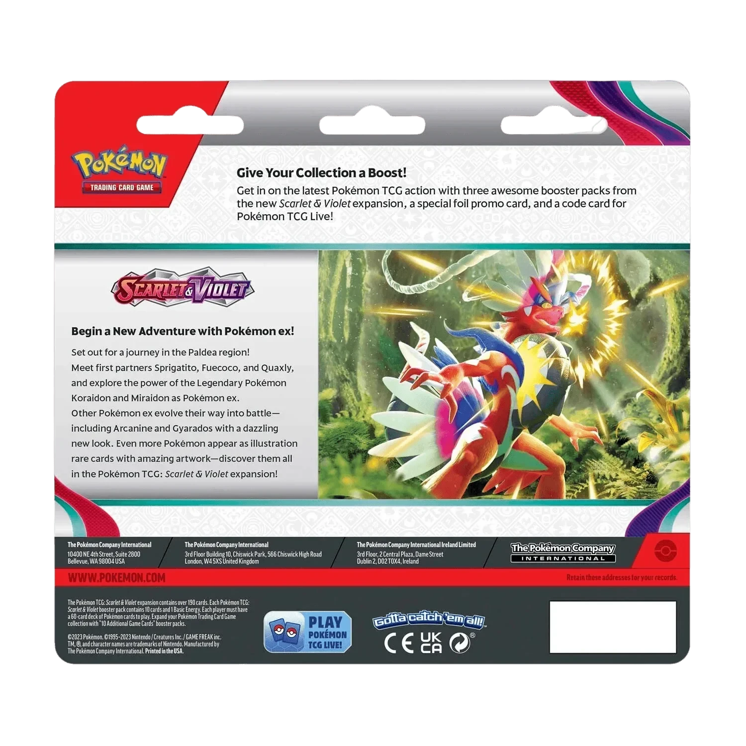 Pokemon TCG - Scarlet & Violet Base Set - 3-Pack Blister - Dondozo(Pokemon Tcg Scarlet Violet Base Set 3 Pack Blister Dondozo) 2 Pokemon TCG - Scarlet & Violet Base Set - 3-Pack Blister - Dondozo(Pokemon Tcg Scarlet Violet Base Set 3 Pack Blister Dondozo) - Image 2