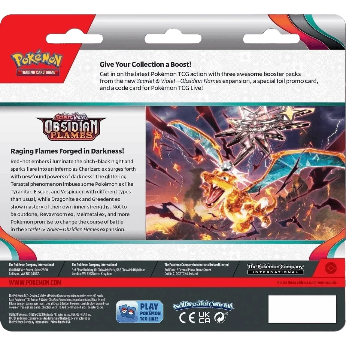 Pokemon TCG - Scarlet & Violet - Obsidian Flames - 3-Pack Blister - Eevee(Pokemon Tcg Scarlet Violet Obsidian Flames 3 Pack Blister Eevee) 2 Pokemon TCG - Scarlet & Violet - Obsidian Flames - 3-Pack Blister - Eevee(Pokemon Tcg Scarlet Violet Obsidian Flames 3 Pack Blister Eevee) - Image 2