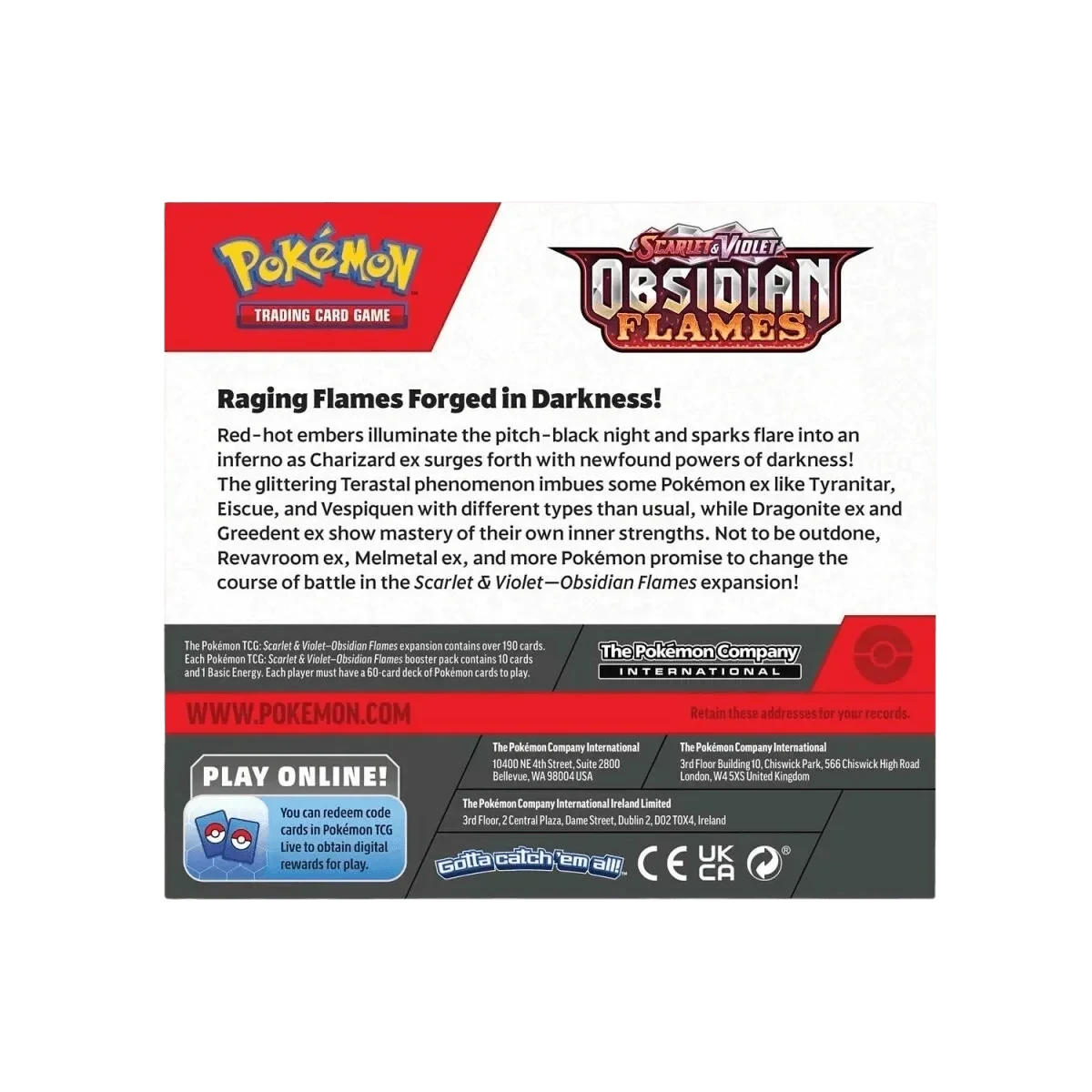 Pokemon TCG - Scarlet & Violet - Obsidian Flames Booster Box (36 Packs)(Pokemon Tcg Scarlet Violet Obsidian Flames Booster Box 36 Packs) 3 Pokemon TCG - Scarlet & Violet - Obsidian Flames Booster Box (36 Packs)(Pokemon Tcg Scarlet Violet Obsidian Flames Booster Box 36 Packs) - Image 3