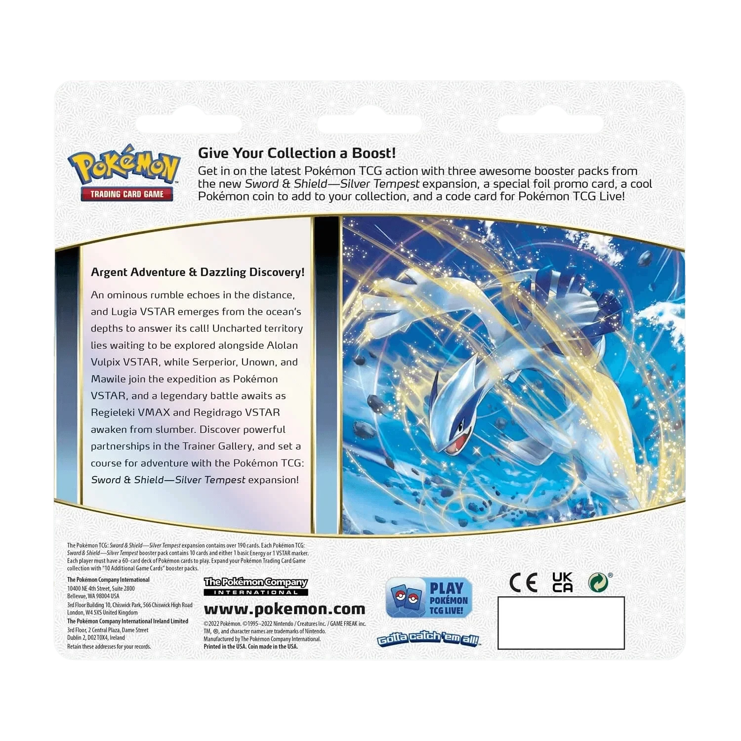 Pokemon TCG: Silver Tempest 3-Pack Blister - Manaphy(Pokemon Tcg Silver Tempest 3 Pack Blister Manaphy) 2 Pokemon TCG: Silver Tempest 3-Pack Blister - Manaphy(Pokemon Tcg Silver Tempest 3 Pack Blister Manaphy) - Image 2