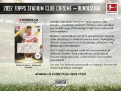 Topps - 2021/22 Bundesliga Stadium Club Chrome Football (Soccer) - Hobby Box(Topps 2021 22 Bundesliga Stadium Club Chrome Football Soccer Hobby Box) -The Card Vault Store topps 202122 bundesliga stadium club chrome football soccer hobby box the card vault 2