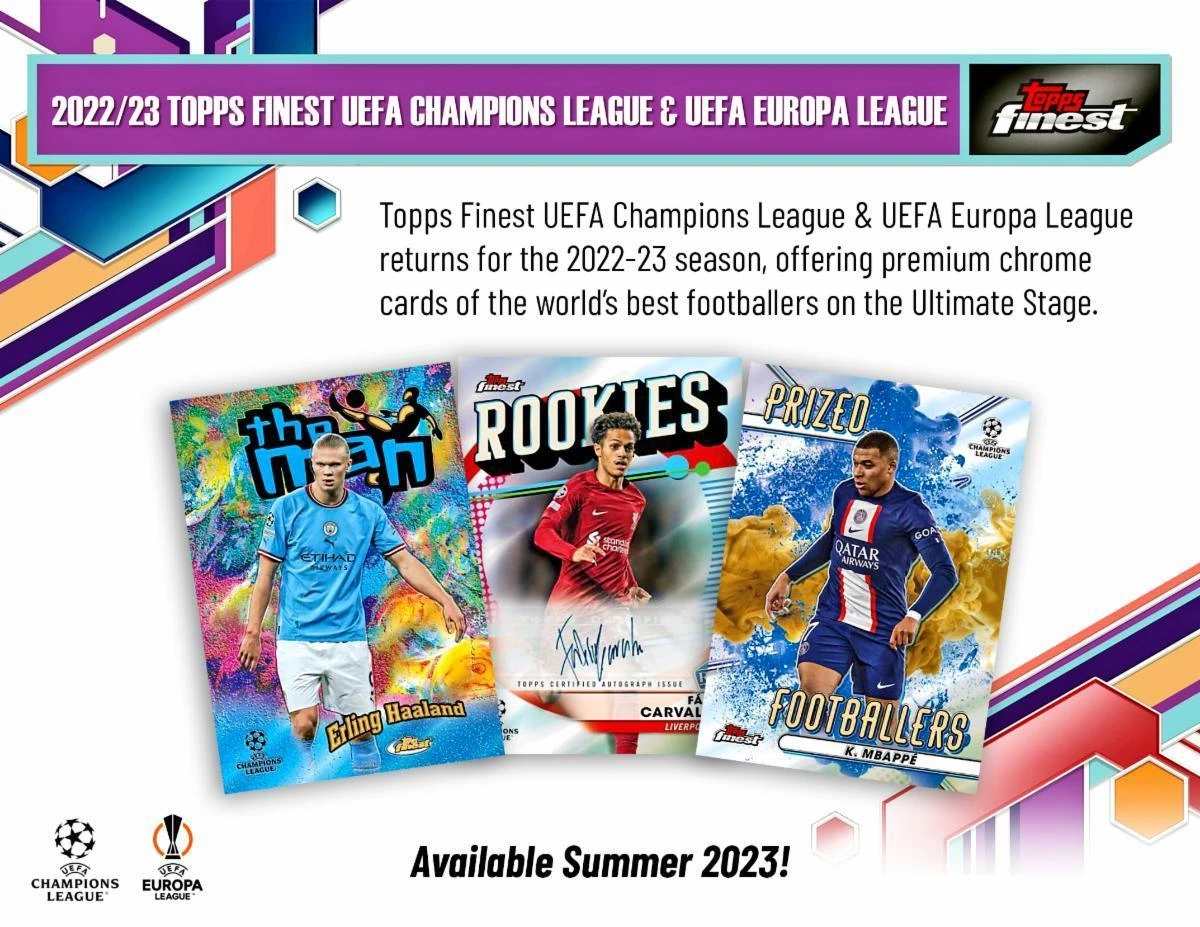 Topps - 2022/23 Finest UEFA Champions League And Europa League Football (Soccer) - Hobby Box(Topps 2022 23 Finest Uefa Champions Europa Club Competition Football) 1 Topps - 2022/23 Finest UEFA Champions League And Europa League Football (Soccer) - Hobby Box(Topps 2022 23 Finest Uefa Champions Europa Club Competition Football)